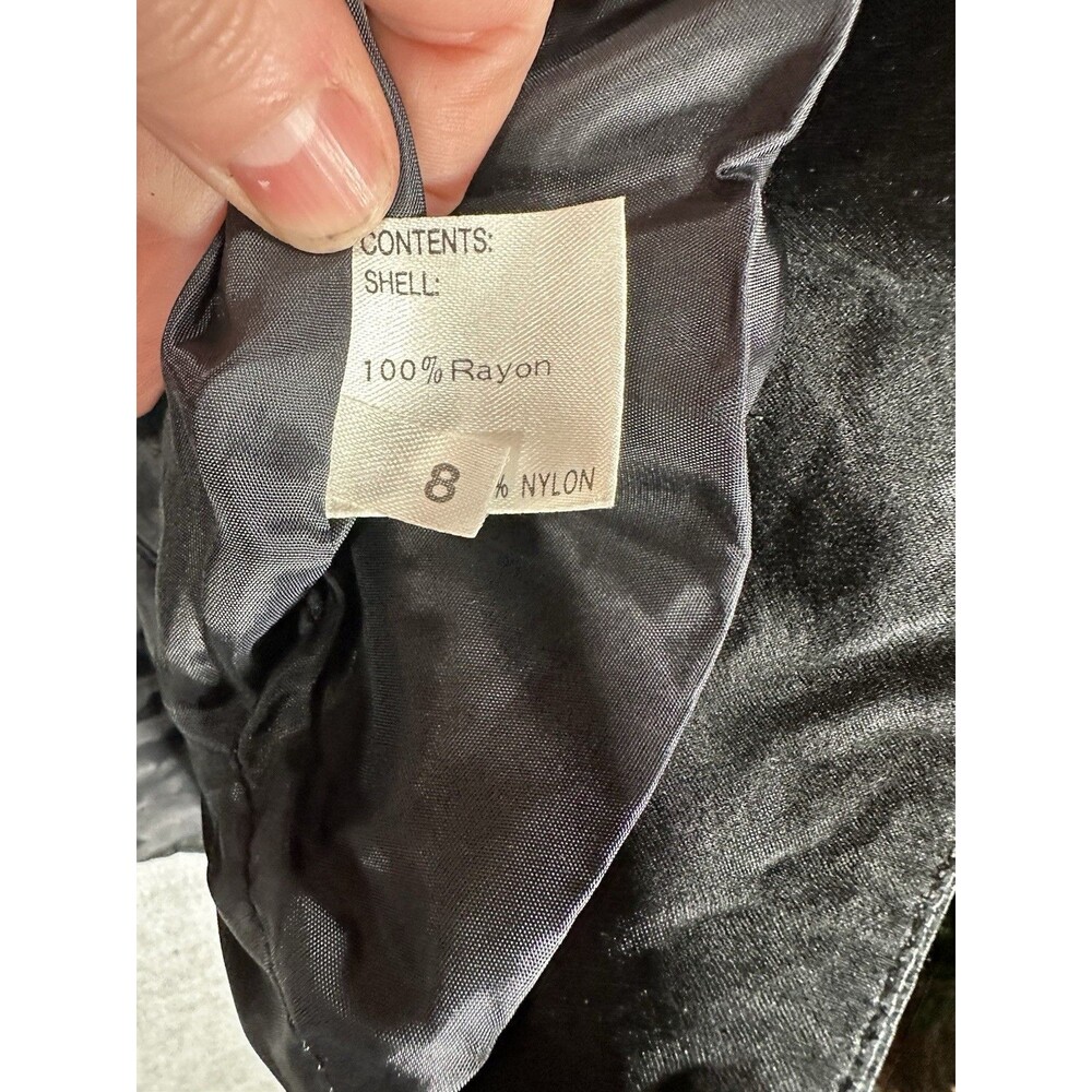 Vintage Nipon Coature 2 Piece Midi Skirt Suit Black Velour 4 Button Blazer - Picture 6 of 15